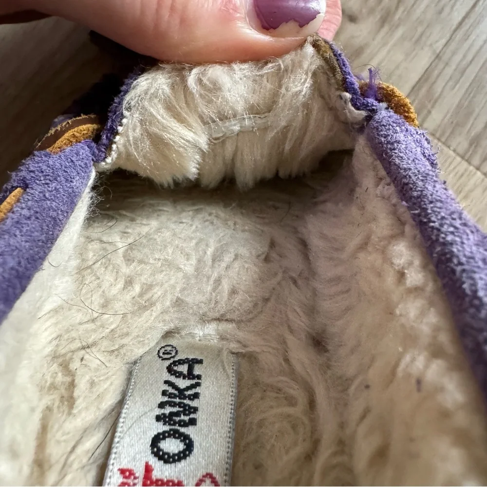 💜💗 Minnetonka Toddler Slippers Purple Suede - Size 7 💗💜